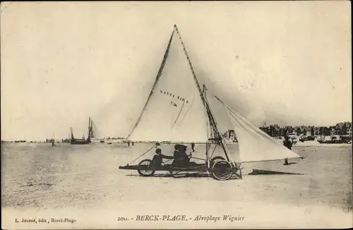 Ak Berck Plage Pas de Calais, Aeroplage Wiguier