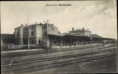 Ak Herbesthal Lontzen Wallonien Lüttich, Bahnhof, Gleisansicht