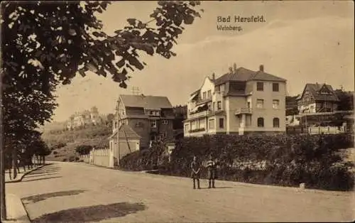 Ak Bad Hersfeld Hessen, Weinberg, Straßenpartie, Wohnhäuser