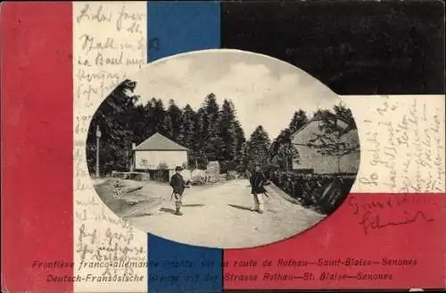 Ak Saint Blaise la Roche Elsass Bas Rhin, Deutsch Französische Grenze, Straße Rothau, Senones