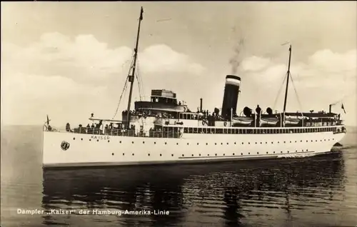 Ak Passagierdampfer Kaiser, Hamburg Amerika Linie, HAPAG