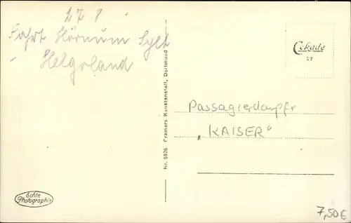 Ak Passagierdampfer Kaiser, Hamburg Amerika Linie, HAPAG