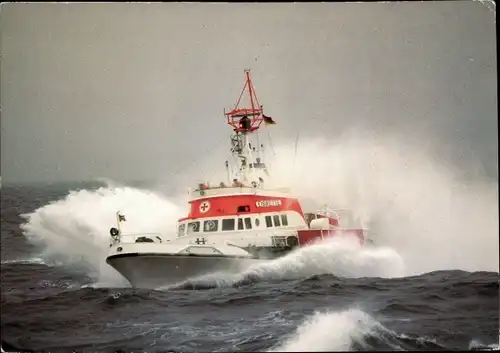 Ak Seenotkreuzer mit Tochterboot der 23m Klasse, Eiswette, DGzRS