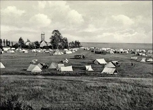 Ak Ostseebad Pelzerhaken Neustadt in Holstein, Campingplatz, Leuchtturm