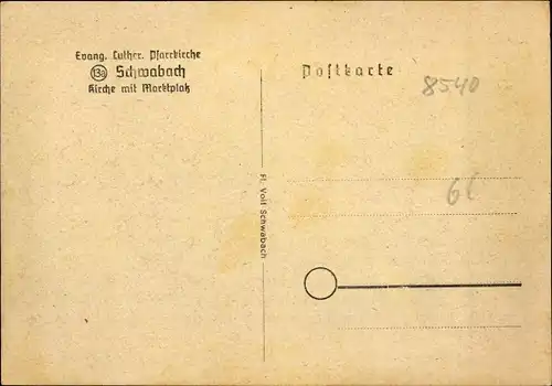 Künstler Ak Schwabach in Mittelfranken Bayern, Pfarrkirche, Marktplatz, Winternacht