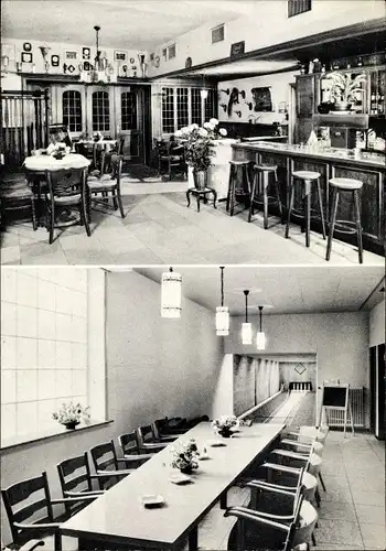 Ak Rhade in Niedersachsen, Gasthof und Handlung, Kegelbahn