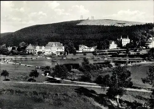 Ak Hahnenklee Bockswiese Goslar im Harz, Bocksberg und Kurteich