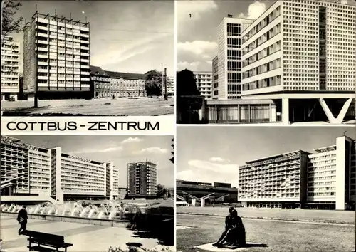 Ak Cottbus in der Niederlausitz, Hotel Lausitz, Wasserspiel