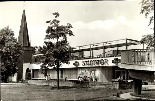 Ak Cottbus in der Niederlausitz, Stadtmauerensemble, Café Stadttor