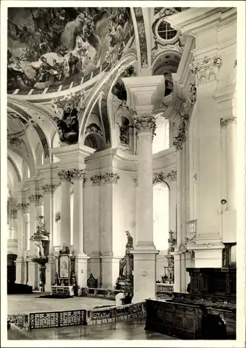 Ak Neresheim Baden Württemberg, Abteikirche, Durchblick vom Chor aus