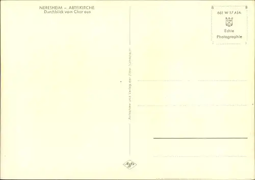 Ak Neresheim Baden Württemberg, Abteikirche, Durchblick vom Chor aus