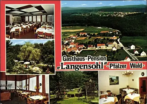 Ak Langensohl Trippstadt in der Pfalz, Gasthaus Pension Langensohl, Teilansicht