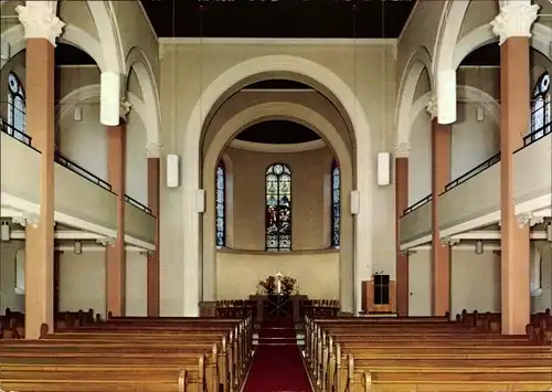 Ak Heddesheim in Baden, evang. Kirche, Innenansicht