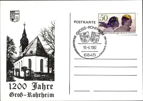 Ak Groß Rohrheim in Hessen, Kirche