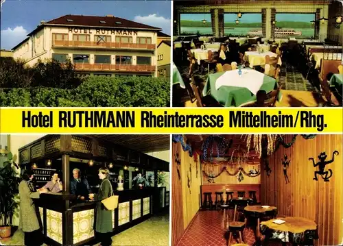 Ak Mittelheim Oestrich Winkel am Rhein Rheingau, Hotel Ruthmann