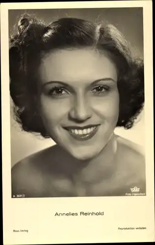 Ak Schauspielerin Annelies Reinhold, Portrait