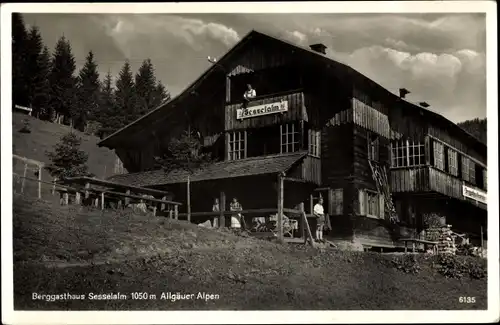 Foto Ak Oberstdorf im Oberallgäu, Berggasthaus Sesselalm