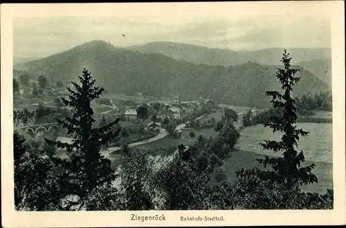 Ak Ziegenrück an der Saale Thüringen, Teilansicht, Bahnhofs-Stadtteil