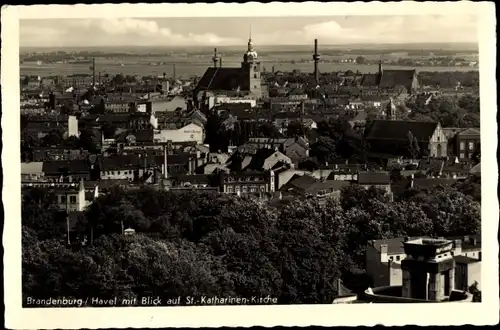Ak Brandenburg an der Havel, Blick auf den Ort mit St. Katharinen Kirche