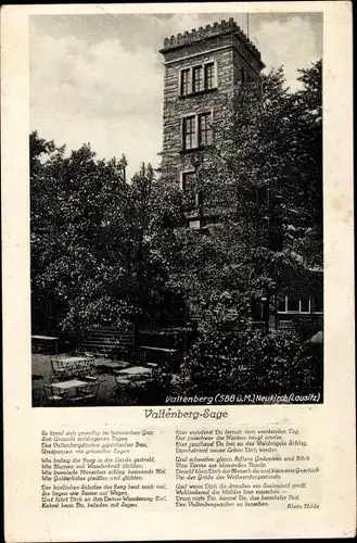 Ak Neukirch in der Lausitz, Valtenberg Sage, Turm, Gasthaus