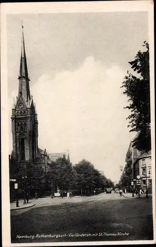 Ak Hamburg Mitte Rothenburgsort, Vierländerstraße mit St. Thomas Kirche