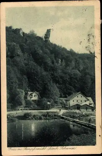 Ak Behringersmühle Gößweinstein in Oberfranken, Stempfermühle, Gasthaus