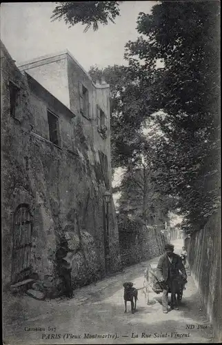 Ak Paris XVIII. Arrondissement Buttes-Montmartre, Rue Saint Vincent
