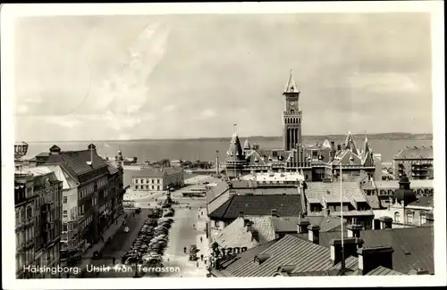 Ak Hälsingborg Helsingborg Schweden, Utsikt fran Terrassen