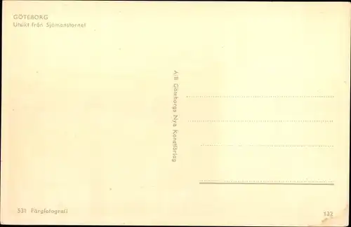 Ak Göteborg Schweden, Utsikt fran Sjömanstornet