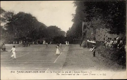 Ak Boulogne sur Mer Pas de Calais, The tournament at the Lawn Tennis