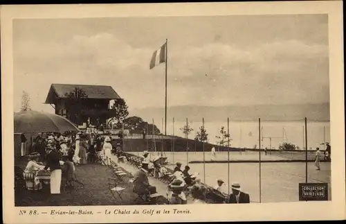 Ak Évian les Bains Haute Savoie, Le Chalet du Golf et les Tennis