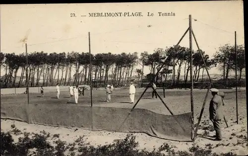 Ak Merlimont Plage Pas de Calais, Le Tennis