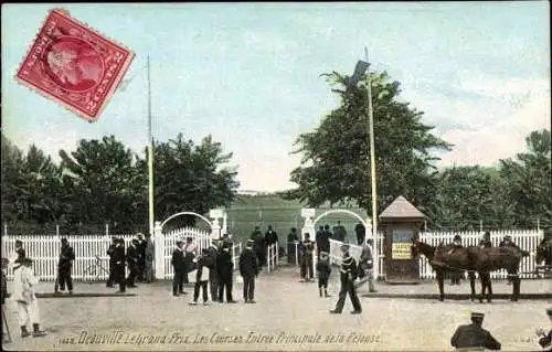 Ak Deauville Calvados, Le Grand Prix, Les Courses, Entree Principale de la Pelouse