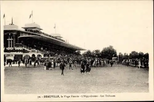 Ak Deauville La Plage Fleurie Calvados, L'Hippodrome, Les Tribunes