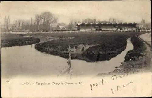 Ak Caen Calvados, Vue prise au Champ de Courses