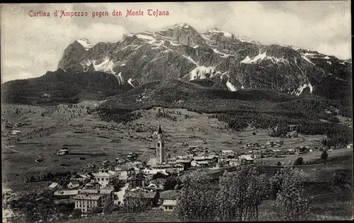 Ak Veneto, Cortina d'Ampezzo gegen den Monte Toffana