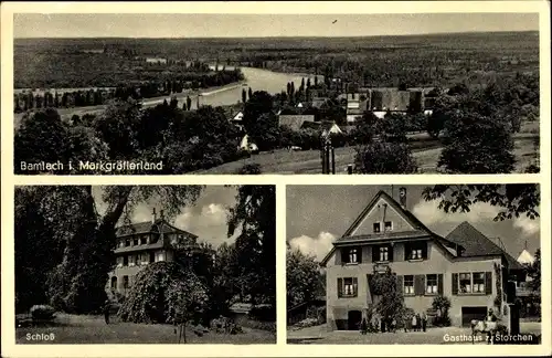 Ak Bamlach Bad Bellingen in Baden Württemberg, Schloss, Gasthaus z. Storchen