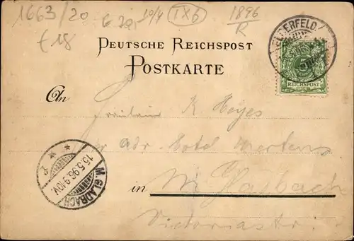 Litho Elberfeld Wuppertal, Gastwirtschaft Friedenshöhe