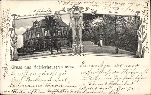 Ak Holsterhausen Herne Ruhrgebiet, Restauration W. Nordmann, F. Schulte, Garten