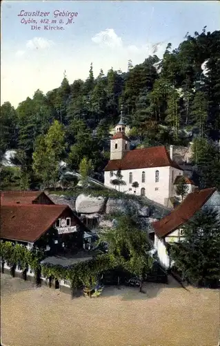 Ak Oybin in der Oberlausitz, Kirche, Lausitzer Gebirge