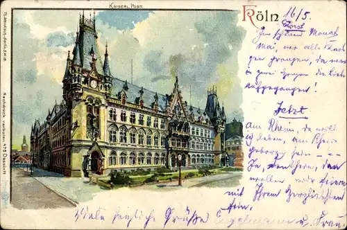Litho Köln am Rhein, Kaiserliche Post