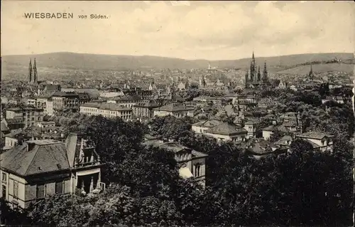 Ak Wiesbaden in Hessen, Teilansicht