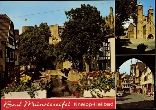 Ak Bad Münstereifel in Nordrhein Westfalen, Wertherstraße mit Burg, Stiftskirche, Orchheimerstraße