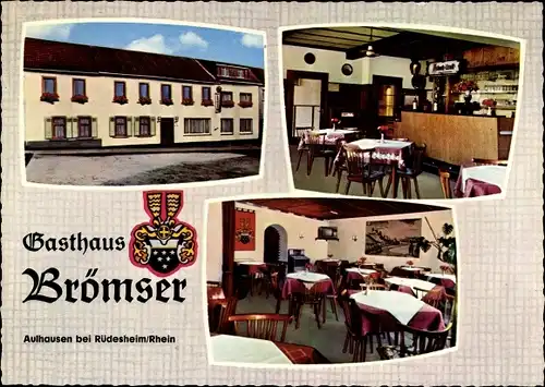 Ak Aulhausen Assmannshausen Rüdesheim am Rhein, Gasthaus Brömser