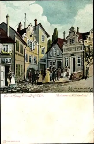 Künstler Ak Düsseldorf am Rhein, Ausstellung 1904, Restaurant