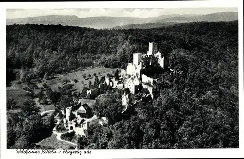 Ak Rötteln Haagen Lörrach in Baden, Schlossruine, Burgruine, Fliegeraufnahme