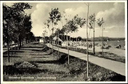 Ak Ostseebad Eckernförde, Strandpromenade