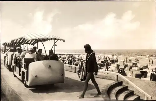 Ak Nordseebad Norderney Ostfriesland, Strand, Rundfahrtzug