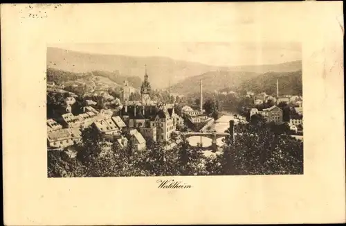 Ak Waldheim in Sachsen, Teilansicht