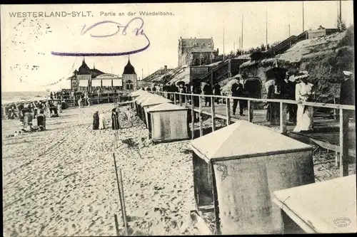 Ak Westerland auf Sylt, Partie an der Wandelbahn, Strand